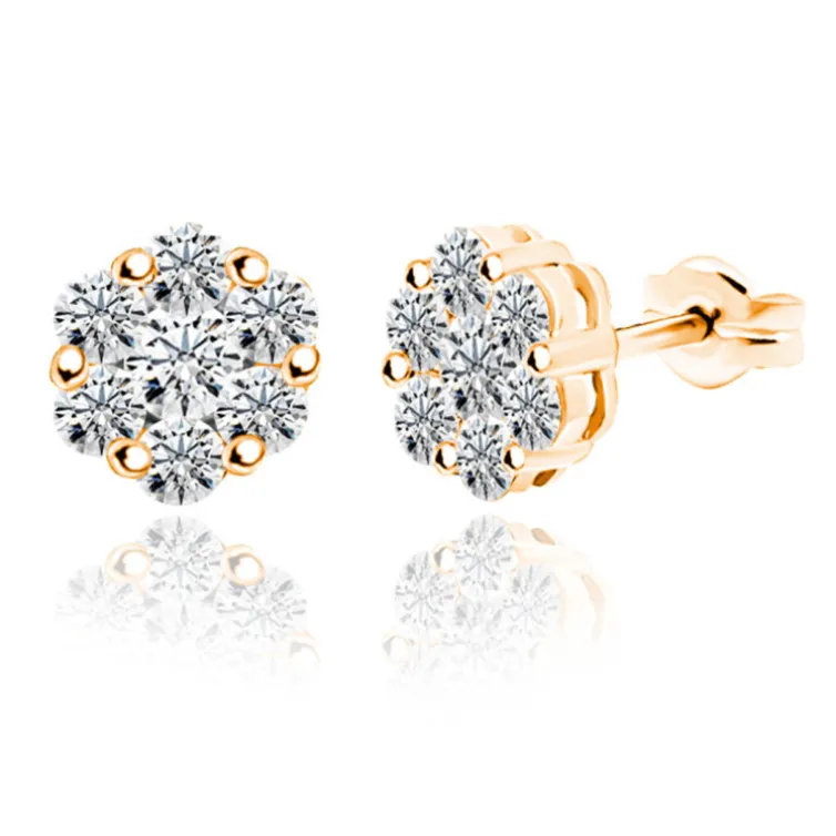 Pendientes Diamantes Camelia 0.80 Oro Rosa