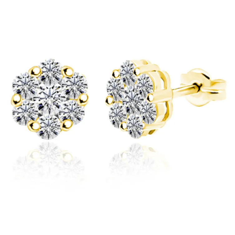 Pendientes Diamantes Camelia 0.80 Oro Amarillo