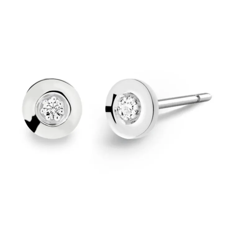 Pendientes Diamantes Chatón Celebrity 0.08 Oro blanco