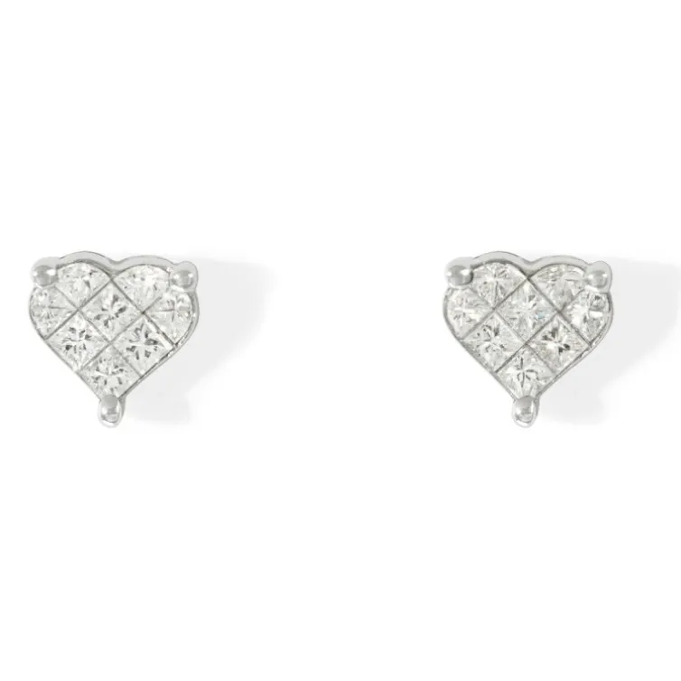 Pendientes Diamantes Dormilona Corazón