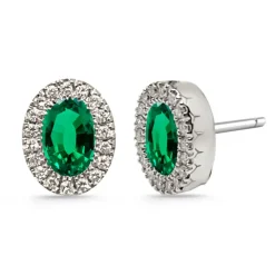 Pendientes Diamantes Esmeralda Diamond Color Orla Oval