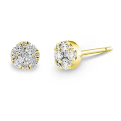 Pendientes Diamantes Gardenia 0.38 Dormilona Oro Amarillo