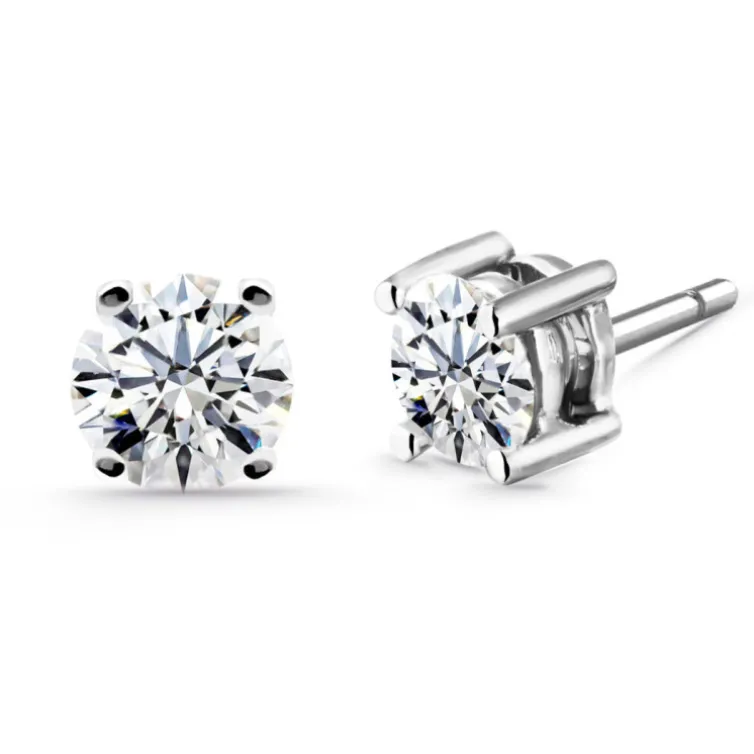 Pendientes Diamantes Jackie Oro Blanco