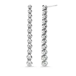Pendientes Diamantes Largos 1.30Ct Riviere Oro Blanco