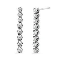 Pendientes Diamantes Largos 0.55Ct Riviere Oro Blanco