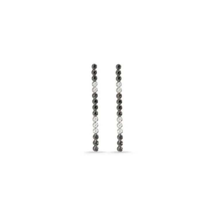 Pendientes Diamantes Largos Riviere Black Power