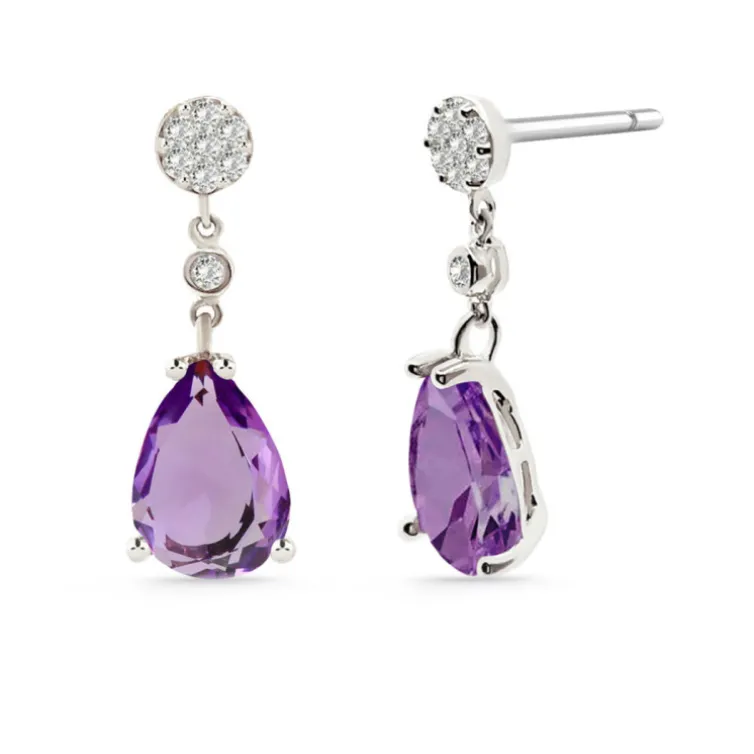 Pendientes Diamantes Leonor Amatistas