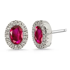 Pendientes Diamantes Rubí Diamond Color Orla Oval