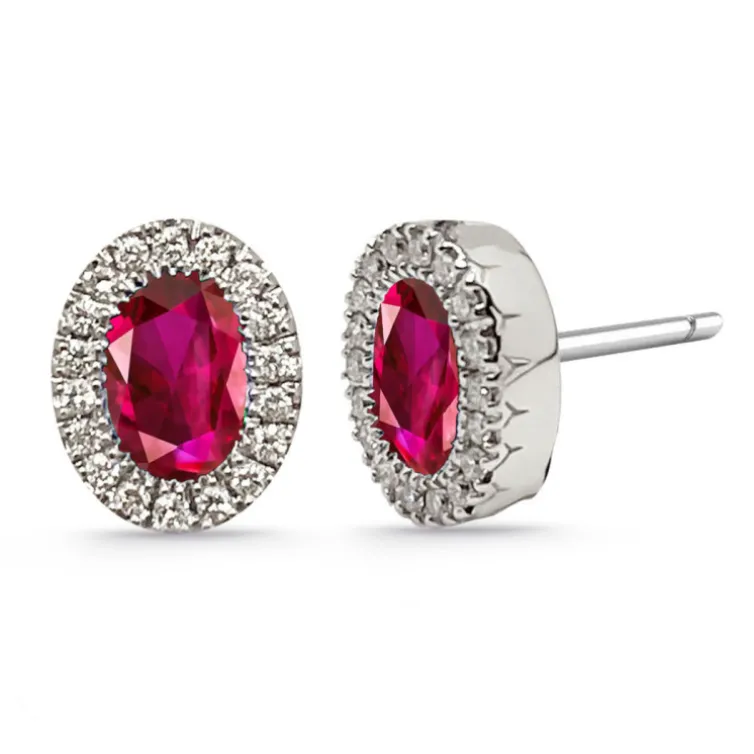 Pendientes Diamantes Rubí Diamond Color Orla Oval