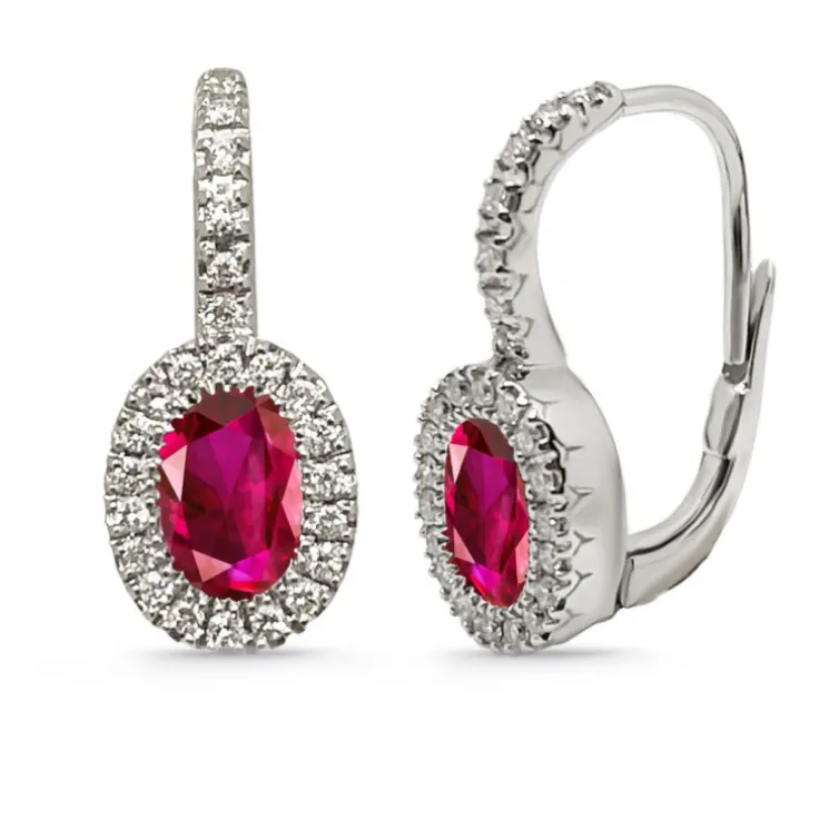 Pendientes Diamantes Rubís Aniversario
