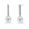 Pendientes Diamantes y Perla Serenidad Chatones 0.53 Oro Blanco