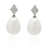 Pendientes Diamantes Y Perlas Rombo