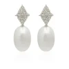 Pendientes Diamantes Y Perlas Rombo