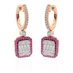 Pendientes Diamantes y Rubí Electra