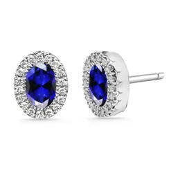 Pendientes Diamantes Zafiro Diamond Color Orla Oval