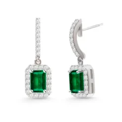 Pendientes Esmeralda 1.35Ct Oro Blanco Sunset Rectangle