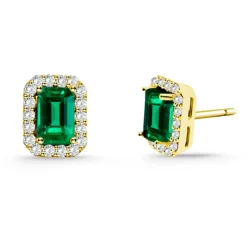 Pendientes Esmeralda Rectangular 1.30Ct Dormilona Sunset Rentangle