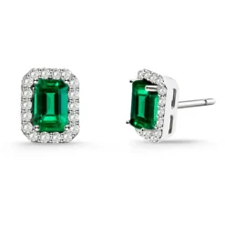 Pendientes Esmeralda Rectangular 1.30Ct Dormilona Sunset Rentangle
