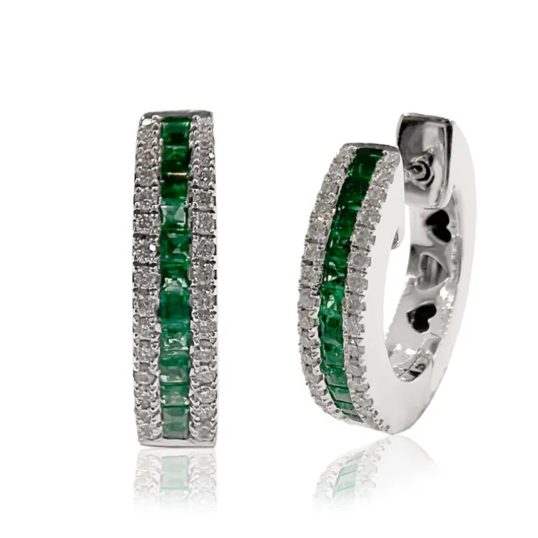 Pendientes Esmeraldas Aro Elegant