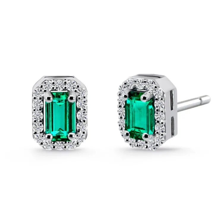 Pendientes Esmeraldas Sunset Rectangle