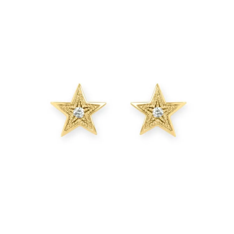 Pendientes Estrella Mini Details 0.04Ct