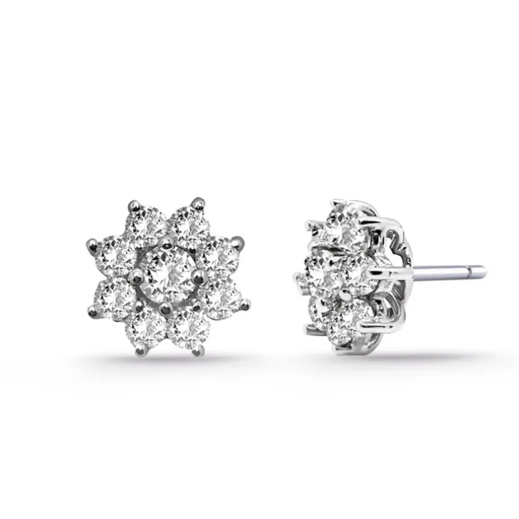 Pendientes Flor Estrella Diamantes 1.32Ct