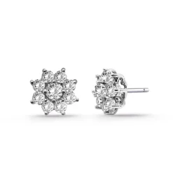 Pendientes Flor Estrella Diamantes 0.82Ct