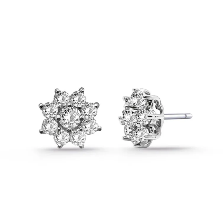 Pendientes Flor Estrella Diamantes 0.82Ct