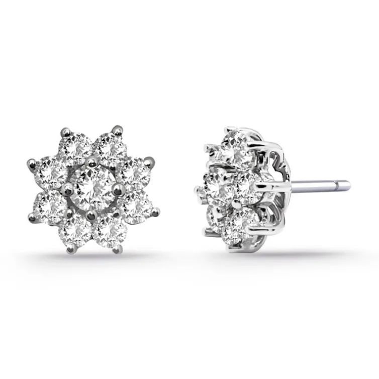 Pendientes Flor Estrella Diamantes 1.90Ct