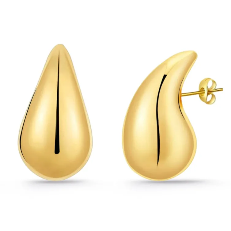 Pendientes Gota Oro 14mm Nochentera