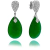 Pendientes Jade Verde Oro Y Diamantes Serenity Drop