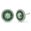 Pendientes Ojo De Perdiz Granate Verde
