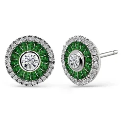 Pendientes Ojo De Perdiz Granate Verde