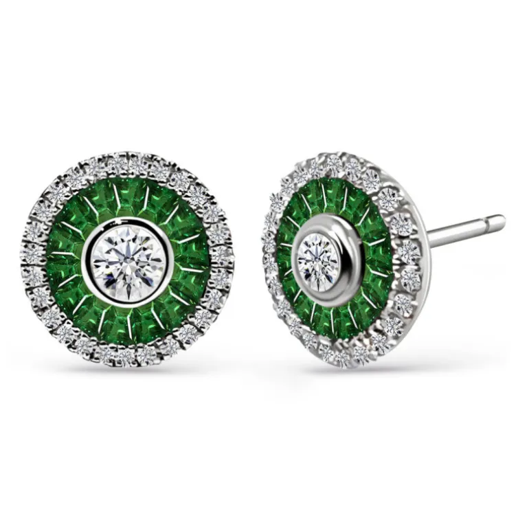 Pendientes Ojo De Perdiz Granate Verde