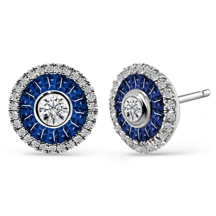 Pendientes Ojo De Perdiz Zafiro
