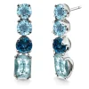 Pendientes Oro Aguamarina Topacios Rainbow
