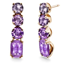 Pendientes Oro Amatista Rainbow