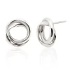 Pendientes Oro Blanco Nudo Doble Tubo