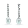 Pendientes Perla y Diamantes Serenidad Chatones 0.75 Oro Blanco