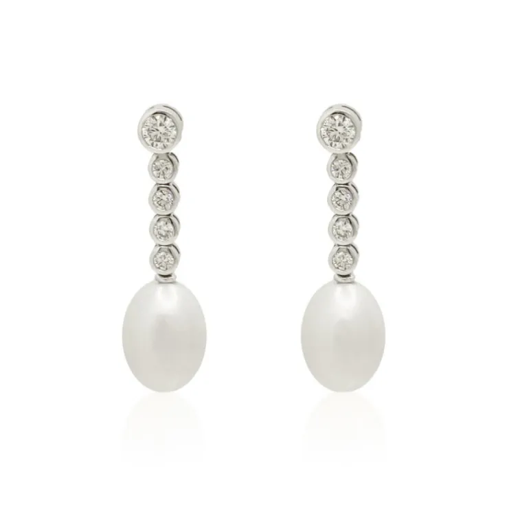 Pendientes Perlas Five Classic Diamond