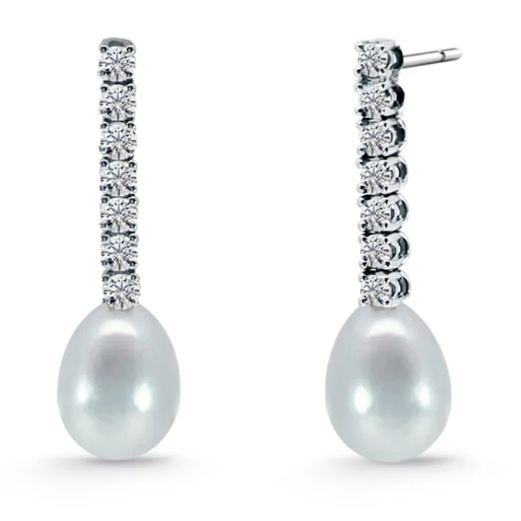Pendientes Perlas Serenidad Garras con Diamantes