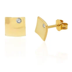Pendientes Rombo Diamante Oro Amarillo Always