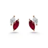 Pendientes Trepadores Marquise Diamantes y Rubíes Oro Rosa