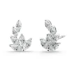 Pendientes Trepadores Oro Marquesa Flor 0.95 Ct
