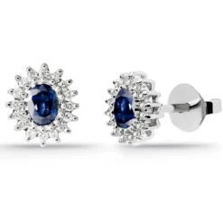 Pendientes Zafiro Oval Detail