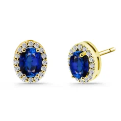 Pendientes Zafiro oval Orla Sunset dormilona