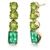 Pendintes Oro Cuarzo Verde Peridoto Rainbow