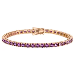 Pulsera Amatistas 9.50Ct Oro Rosa Rainbow