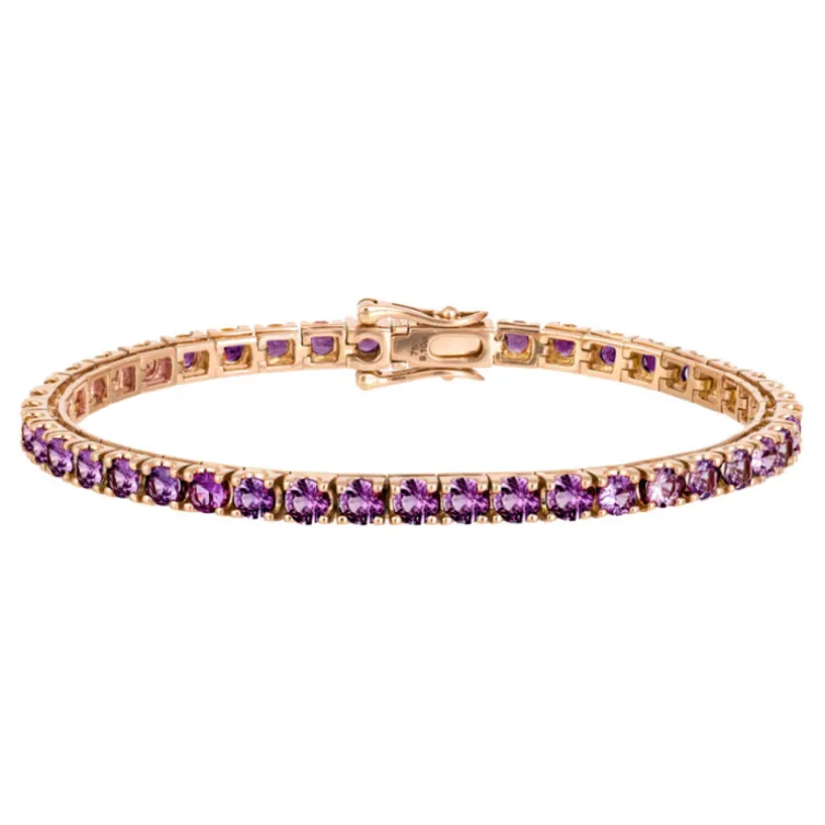 Pulsera Amatistas 9.50Ct Oro Rosa Rainbow