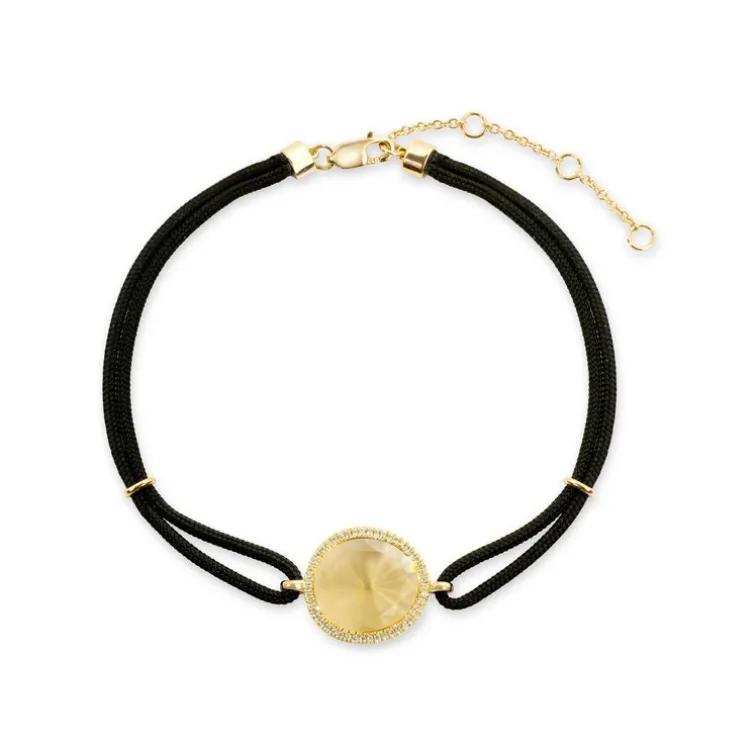 Pulsera Citrino Y Diamantes New Wave